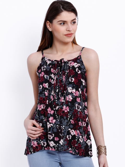 

Tokyo Talkies Black Floral Print Top