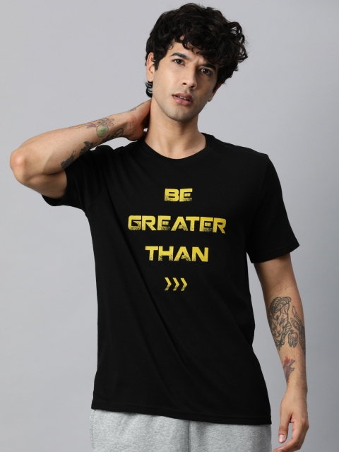 

HRX by Hrithik Roshan Men Black Printed Lifestyle Round Neck T-shirt