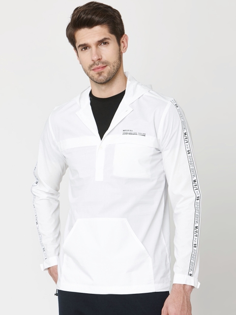 

Mufti Men White & Black Slim Fit Printed Casual Shirt