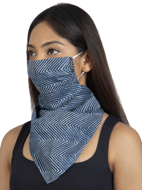 

FabAlley Unisex Blue Reusable 2-Layer Scarf Mask