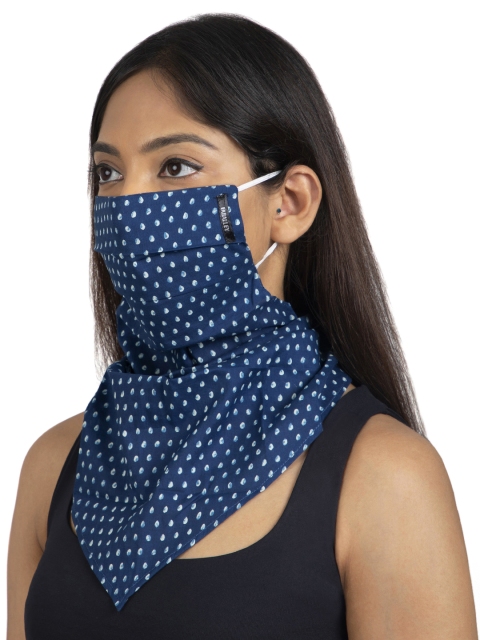 

FabAlley Unisex Blue Reusable 2-Layer Scarf Mask