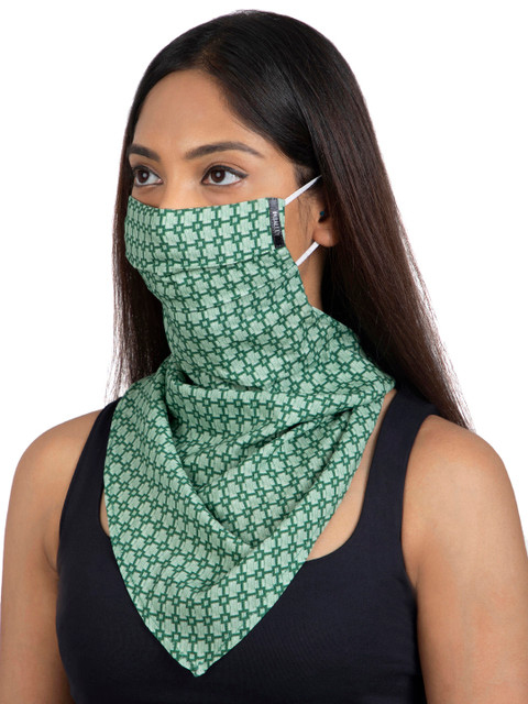 

FabAlley Unisex Green Reusable 2-Layer Scarf Mask