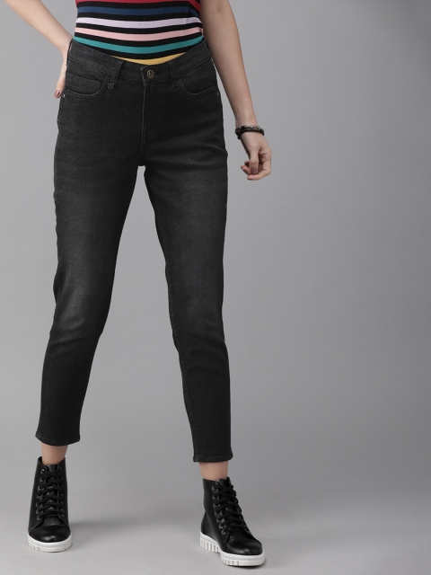 

Roadster Women Black Slim Fit Mid-Rise Clean Look Stretchable Jeans