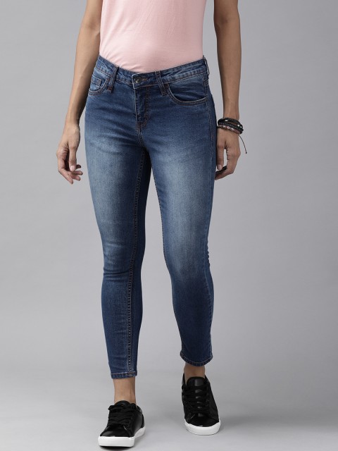 

Roadster Women Blue Skinny Fit Mid-Rise Clean Look Stretchable Cropped Jeans
