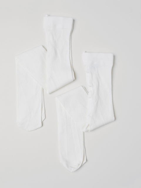 

H&M Girls White 2-pack fine-knit tights