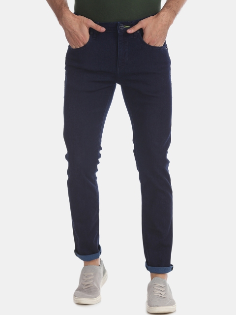 

Flying Machine Men Navy Blue Slim Fit Mid-Rise Clean Look Stretchable Jeans