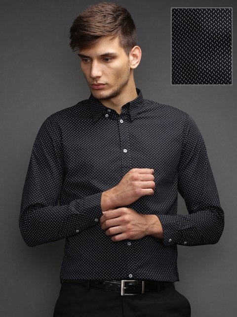

SELECTED Black Printed Slim Fit Formal Shirt