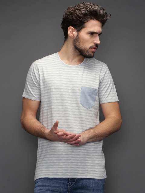 

SELECTED Light Blue Striped T-shirt