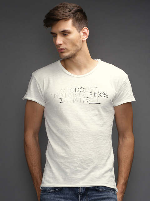 

SELECTED Off-White Printed T-shirt