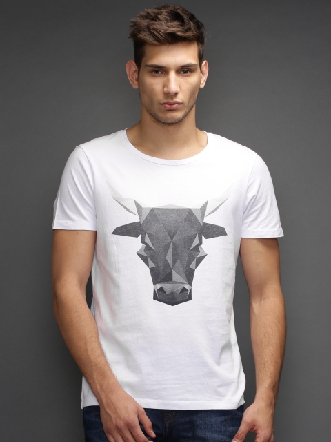

SELECTED White Printed T-shirt