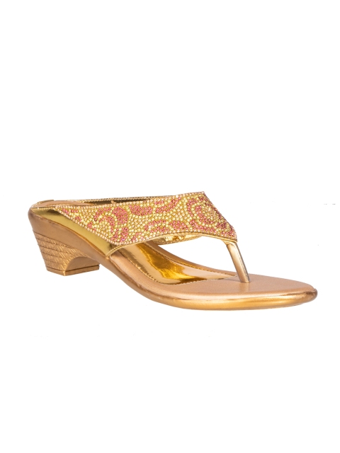 

Khadims Women Gold-Toned Embellished Heels
