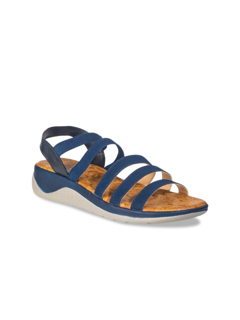 

Khadims Women Navy Blue Solid Open Toe Flats