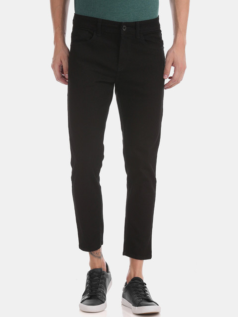 

Flying Machine Men Black Tapered Fit Mid-Rise Clean Look Jeans