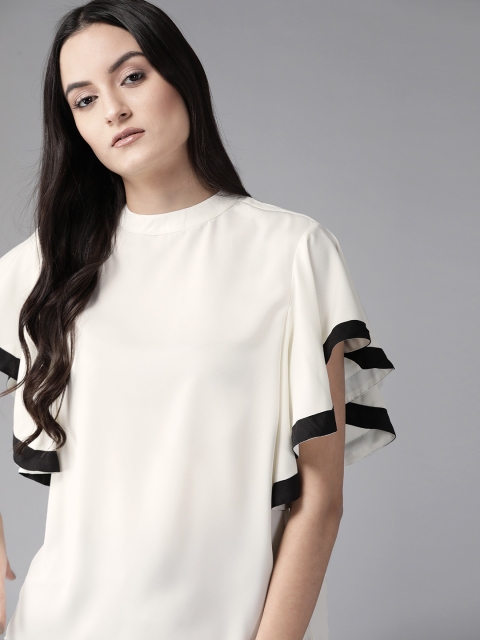 

Roadster Off White Flutter Sleeves Regular Top