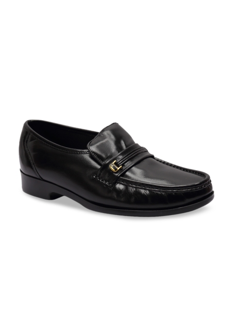 

Florsheim Men Black Solid Leather Formal Loafers
