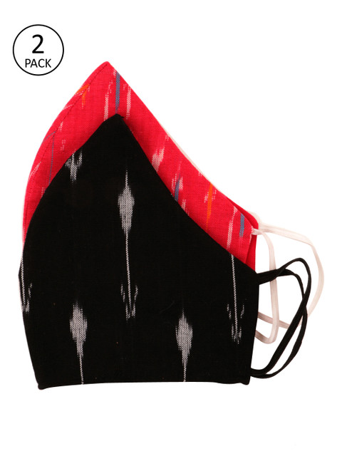 

Carlton London Adults Pack of 2 Printed 3-Ply Cloth Mask, Red