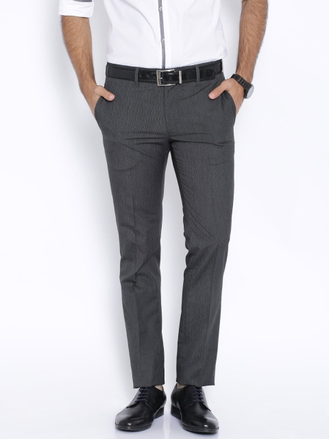 

V Dot by Van Heusen Charcoal Grey Skinny Fit Formal Trousers