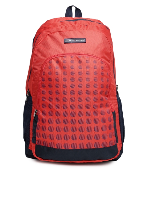 

Tommy Hilfiger Unisex Red & Navy Printed Backpack