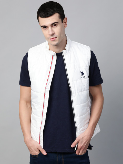 

U.S. Polo Assn. Men White Solid Padded Jacket
