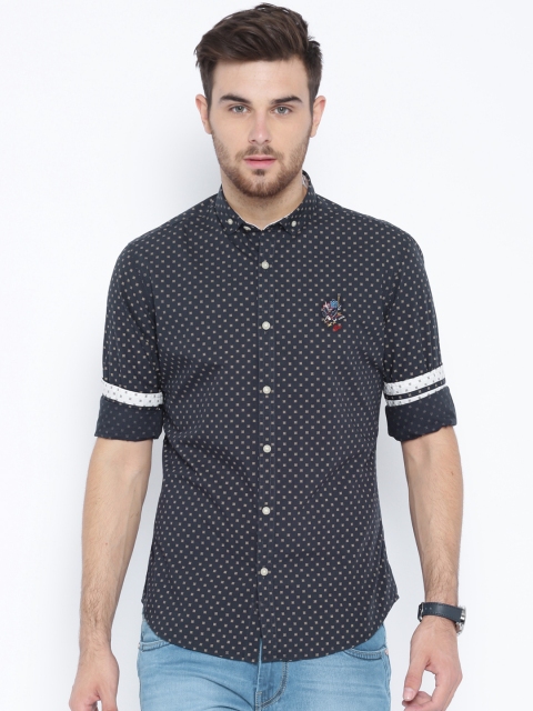 

Ed Hardy Navy Printed Casual Shirt, Navy blue
