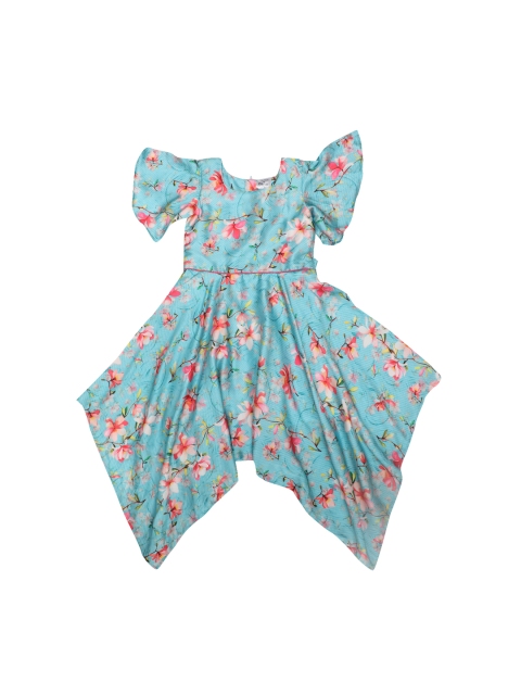 

Doodle Girls Blue & Pink Printed Fit and Flare Dress