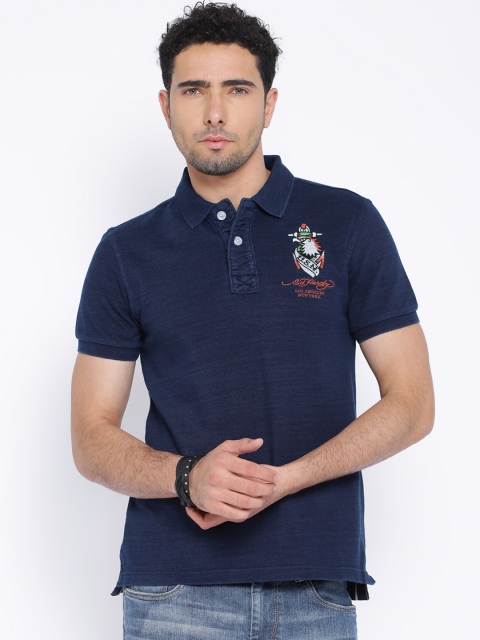 

Ed Hardy Navy Polo Pure Cotton T-shirt, Navy blue