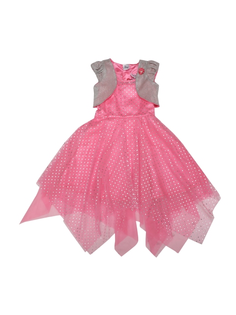 

Doodle Girls Pink Printed Fit and Flare Dress