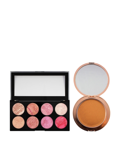 

Makeup Revolution London Set Of Blush Palette & Shimmer Highlighter - Bronze Kiss, Multi