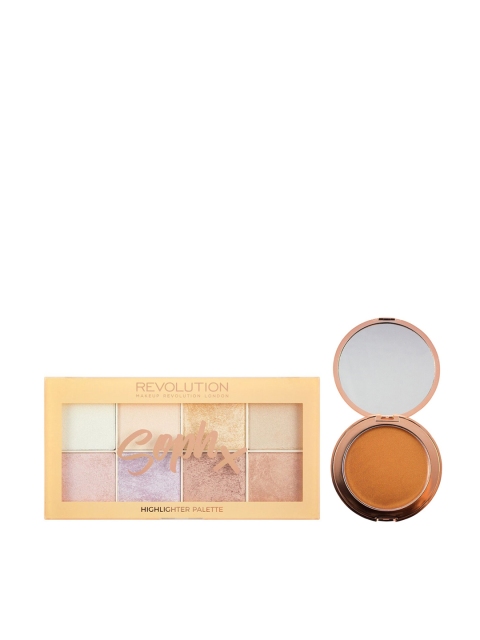 

Makeup Revolution London Set Of Shimmer Highlighter & Soph X Highlighter Palette, Multi