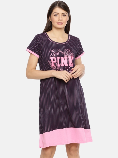 

Red Rose Pink & Black Printed Sleep Shirt