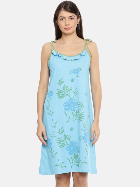 

Red Rose Blue & Green Printed Nightdress