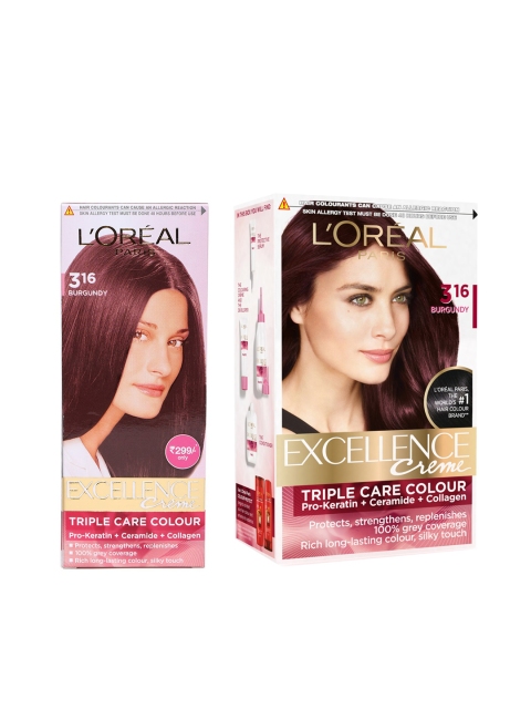 

LOreal Women Pack of 2 Excellence Creme Triple Care Hair Color- Burgundy 316