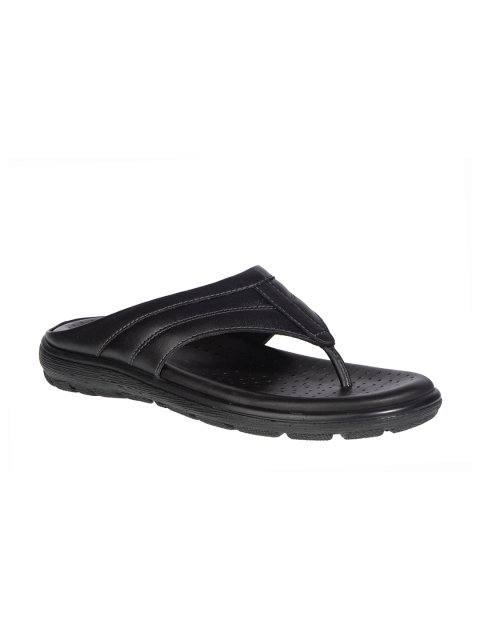 

Khadims Men Black Leather Comfort Sandals