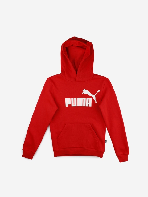 

Puma Boys Red Brand Logo Printed Hooded Sweatshirt