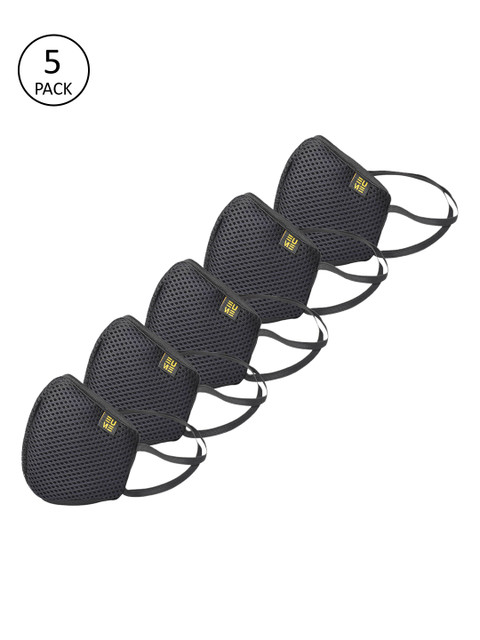 

EUME Unisex Black 5 Pcs 4-Ply Reusable Outdoor Protect Plus 95 Face Masks