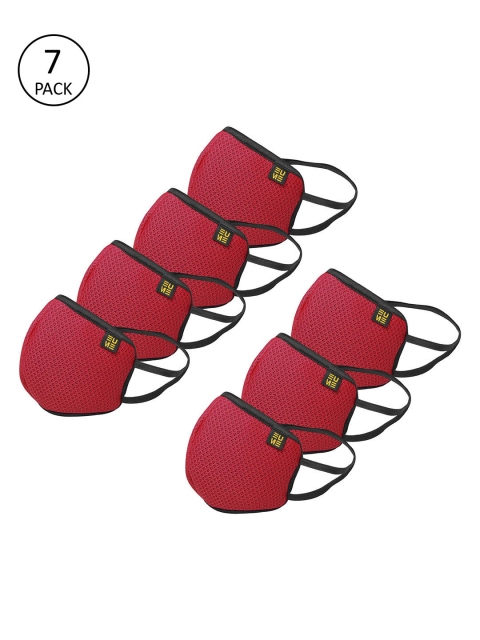 

EUME Unisex Red 7 Pcs Reusable 4 Ply Outdoor Mask