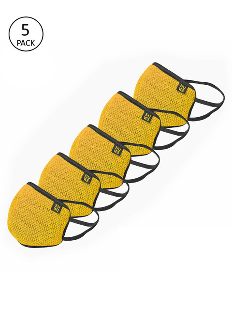

EUME Unisex Yellow 5 Pcs 4-Ply Reusable Protect+ 95 Outdoor Masks