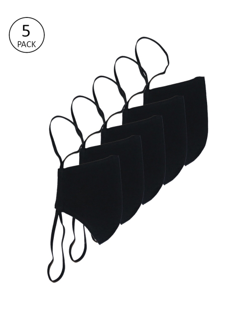 

The Vanca Unisex 5 Pcs 3 Ply Reusable Masks, Black