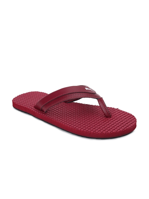 

Puma Men Maroon Solid Shiatsu IDP Rhubarb Thong Flip-Flops