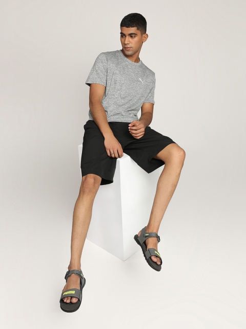

Puma Men Grey Solid Outstretch Dark Shadow-Limepunch Sports Sandals