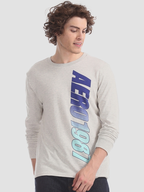 

Aeropostale Men Grey Printed Round Neck T-shirt