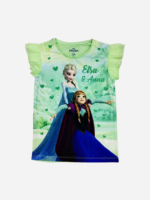 

Kids Ville Frozen featured Green Tshirt for Girls