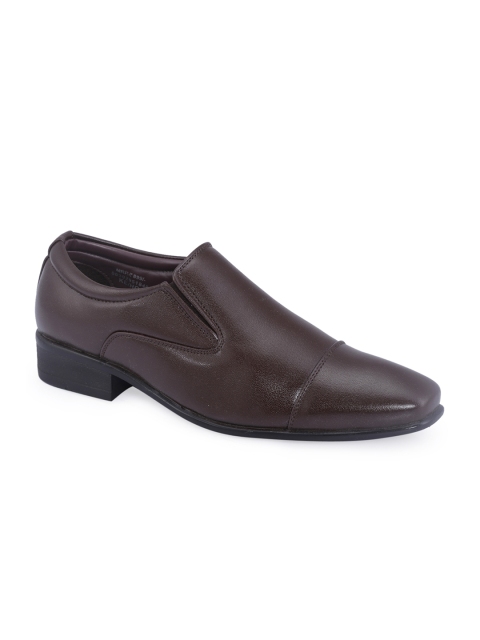 

Khadims Men Brown Solid Formal Slip-Ons