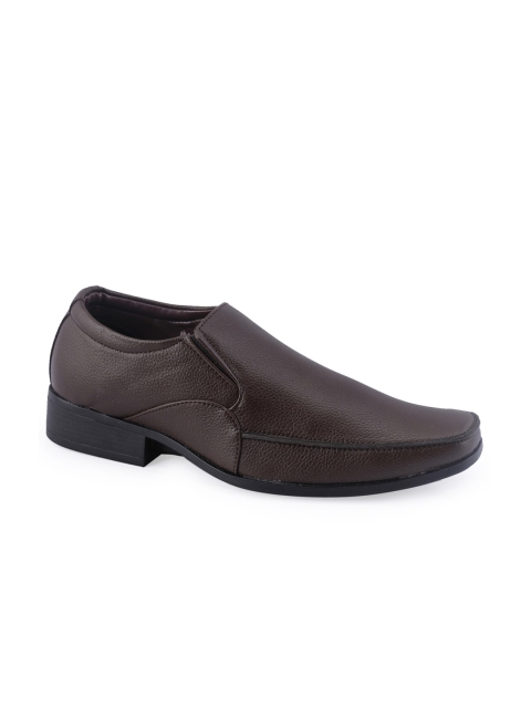 

Khadims Men Coffee Brown Solid Formal Slip-Ons