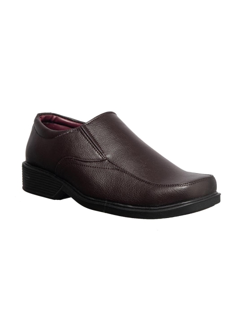 

Khadims Men Brown Solid Formal Slip-Ons