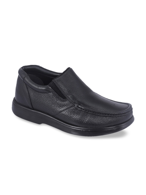 

Khadims Men Black Solid British Walkers Leather Formal Slip-Ons