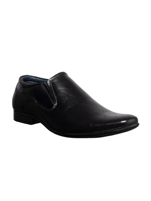 

Khadims Men Black Formal Leather Slip-On Shoes