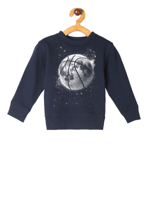 

The Childrens Place Boys Navy Blue & White Printed Sweatshirt