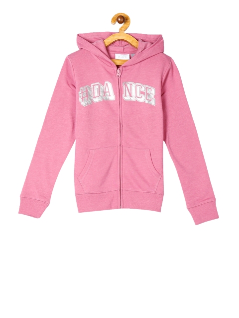 

The Childrens Place Girls Pink Printed Hooded Sweatshirt
