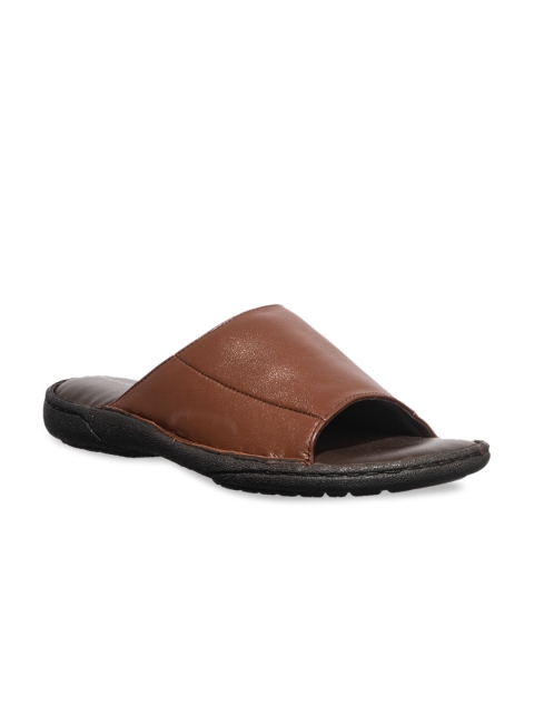 

Khadims Men Brown Leather Comfort Sandals